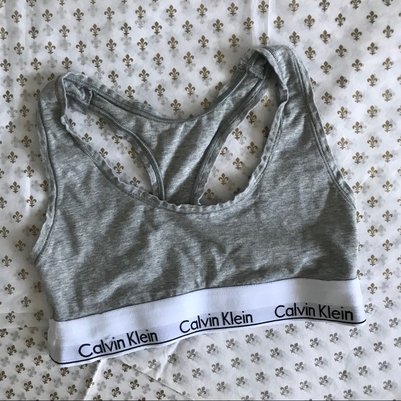 calvin klein gray racerback sports bra - Picture 1 of 2